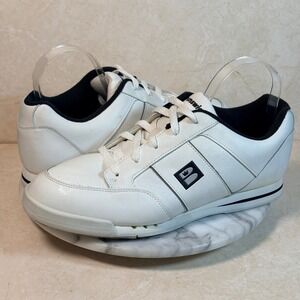 Brunswick Classic II White Blue Leather Bowling Shoes Men's 11 M Non-Marking